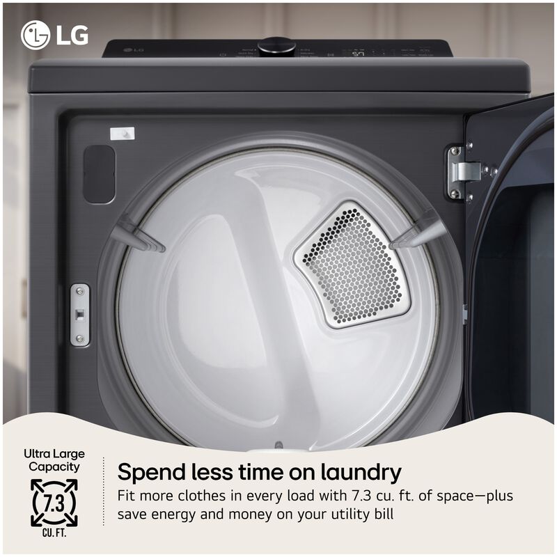 LG 27 in. 7.3 cu. ft. Smart Gas Dryer with AI Sensor Dry - Platinum Black, Platinum Black, hires