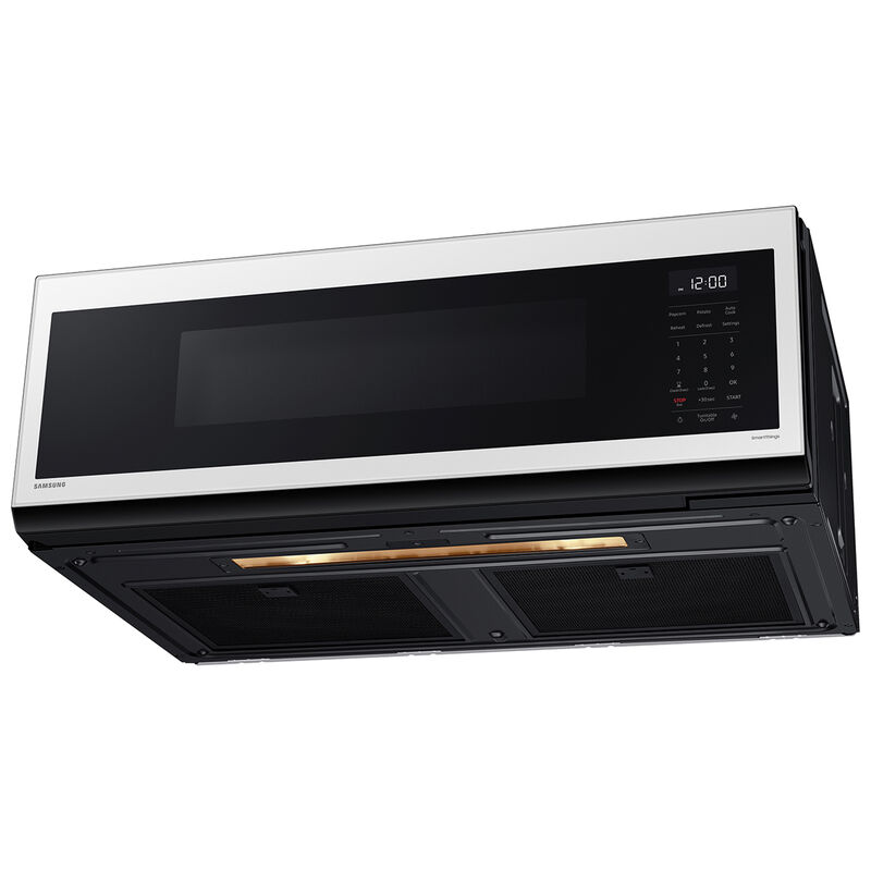Samsung Bespoke 30 in. 1.1 cu. ft. Over-the-Range Smart Microwave with 10 Power Levels & 400 CFM - White Glass, , hires
