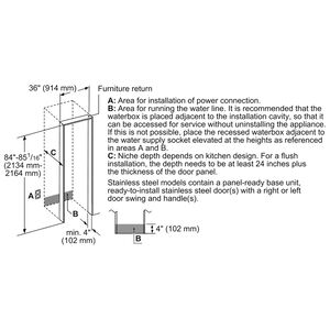 Bosch Benchmark 36 in. 19.4 cu. ft. Built-In Smart Counter Depth French Door Refrigerator with Ice Maker - Custom Panel Ready, , hires