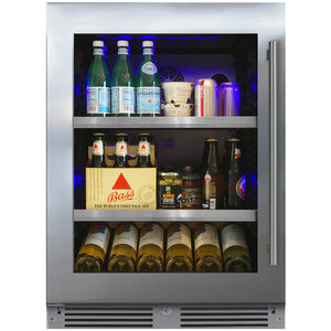 XO 24 in. Built-In/Freestanding Beverage Center with Pull-Out Shelves & Digital Control Left Hinged - Stainless Steel, Stainless Steel, hires