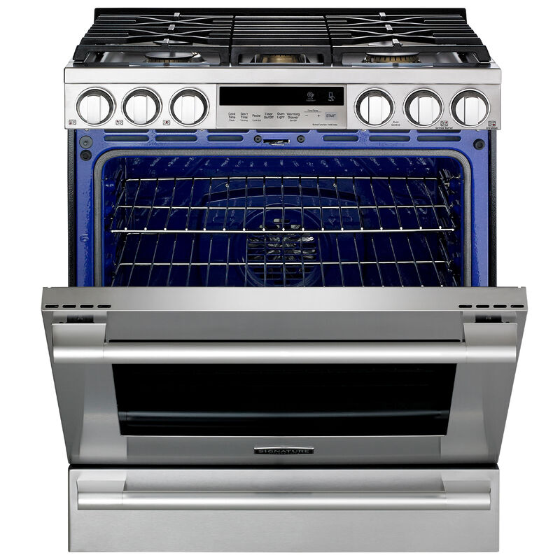 Signature Kitchen Suite 30 in. 6.3 cu. ft. Smart Convection Oven Slide-In Natural Gas Range with 5 Sealed Burners & Griddle - Stainless Steel, , hires