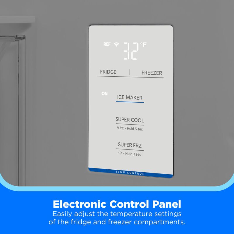 Midea 33 in. 22.6 cu. ft. Smart Counter Depth Garage-Ready French Door Refrigerator with Ice Maker - Stainless Steel, , hires