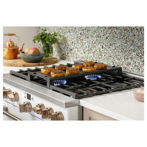 Cafe 36 in. 5.7 cu. ft. Smart Air Fry True European Convection Dual Fuel Range with 6 Sealed Burners - Matte White, Matte White, hires