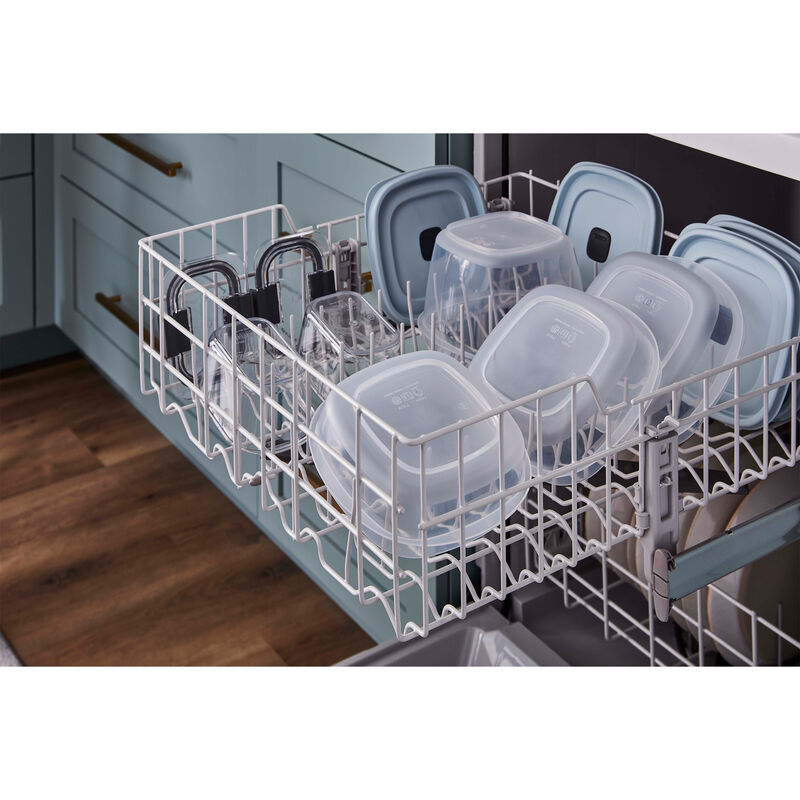 Whirlpool 24 in. Built-In Dishwasher with Front Control, 57 dBA Sound Level, 12 Place Setting, 4 Wash Cycles & Sanitize Cycle - White, White, hires