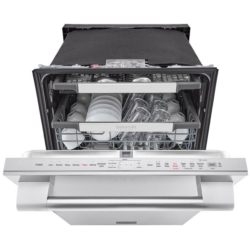 Signature Kitchen Suite 24 in. Top Control Smart Dishwasher with 40 dBa Sound Level, 3rd-Rack & Dynamic Heat Dry - Stainless Steel, , hires