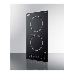 Summit 15 in. 2-Burner Electric Cooktop - Black, , hires