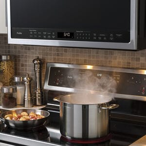 GE Profile 30 in. 2.1 cu. ft. 1000W Over-the-Range Microwave with 400 CFM & Sensor Cooking - Stainless Steel, Stainless Steel, hires