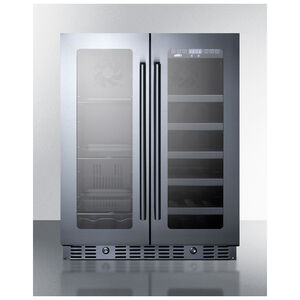 Summit 24 in. Undercounter Wine Cooler with Dual Zones & 21 Bottle Capacity - Stainless Steel, , hires