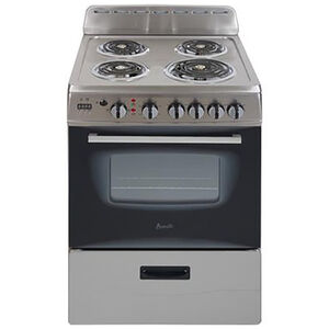 Avanti 24 in. 2.6 cu. ft. Oven Freestanding Electric Range with 4 Coil Burners - Stainless Steel, , hires