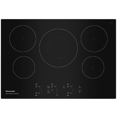 KitchenAid 30 in. 5-Burner Induction Cooktop with Simmer Burner & Power Burner - Black | KCIG550JBL