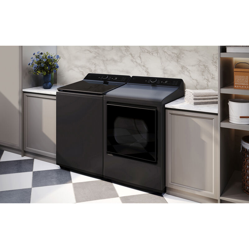 LG 27 in. 5.5 cu. ft. Smart Top Load Washer with EasyUnload, TurboWash3D Technology & AI Sensing - Matte Black, Matte Black, hires