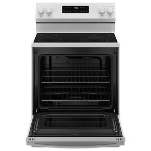 GE 400 Series 30 in. 5.3 cu. ft. Smart Oven Freestanding Electric Range with 4 Radiant Burners - White, White, hires