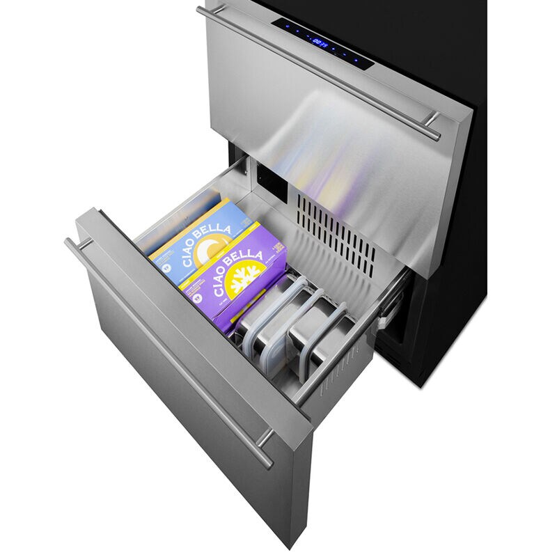 Summit 24 in. 3.3 cu. ft. Outdoor Double Refrigerator & Freezer Drawer - Stainless Steel/Panel Ready, , hires