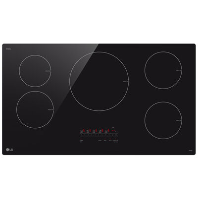 LG 36 in. 5-Burner Smart Induction Cooktop with UltraHeat 4.3kW Element & Simmer Burner - Black | CBIH3613BE