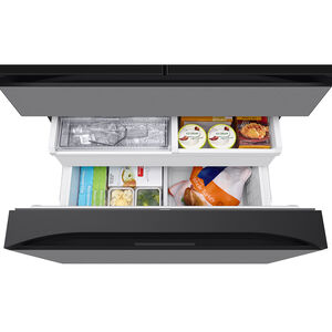 Samsung Bespoke 36 in. 22.5 cu. ft. Smart Counter Depth 4-Door French Door Refrigerator with AI Family Hub+, Beverage Center & Internal Water Autofill Pitcher - Charcoal Glass & Stainless Steel, , hires