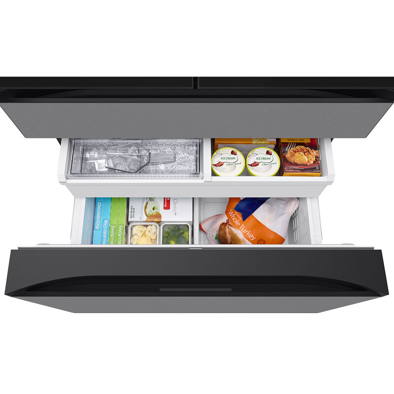 Samsung Bespoke 36 in. 22.5 cu. ft. Smart Counter Depth 4-Door French Door Refrigerator with AI Family Hub+, Beverage Center & Internal Water Autofill Pitcher - Charcoal Glass & Stainless Steel, , hires