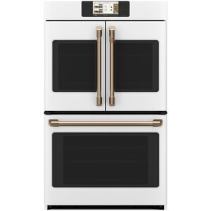 Cafe Professional Series 30 in. 10.0 cu. ft. Smart Top Control Electric Double Wall Oven with True European Convection - Matte White, , hires