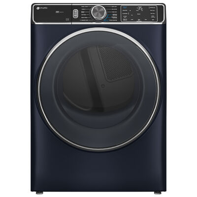 GE Profile 28 in. 7.8 cu. ft. Smart Stackable Gas Dryer with Sensor Dry, Sanitize & Steam Cycle - Sapphire Blue | PFD87GSPVRS