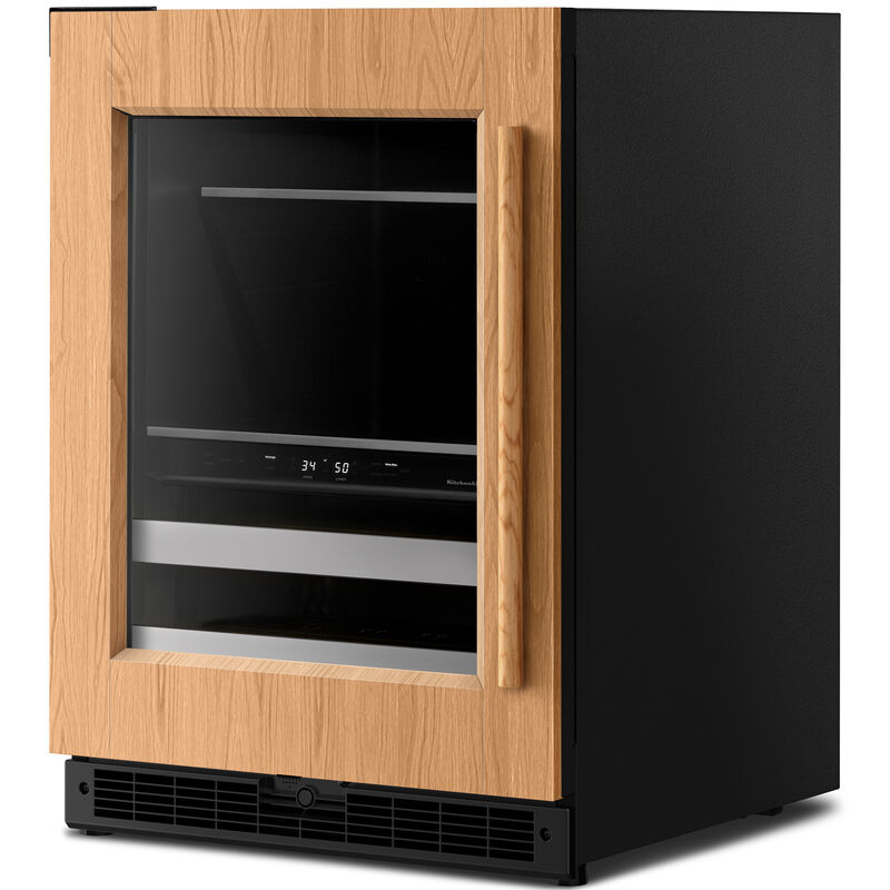 KitchenAid 24 in. Built-In/Freestanding 4.8 cu. ft. Compact Beverage Center with Adjustable Shelves & Digital Control - Custom Panel Ready, Custom Panel Required, hires