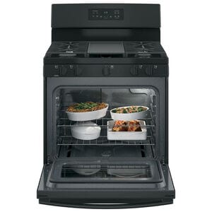 GE 30 in. 5 cu. ft. Gas Range with 5 Sealed Burners & Griddle - Black, Black, hires