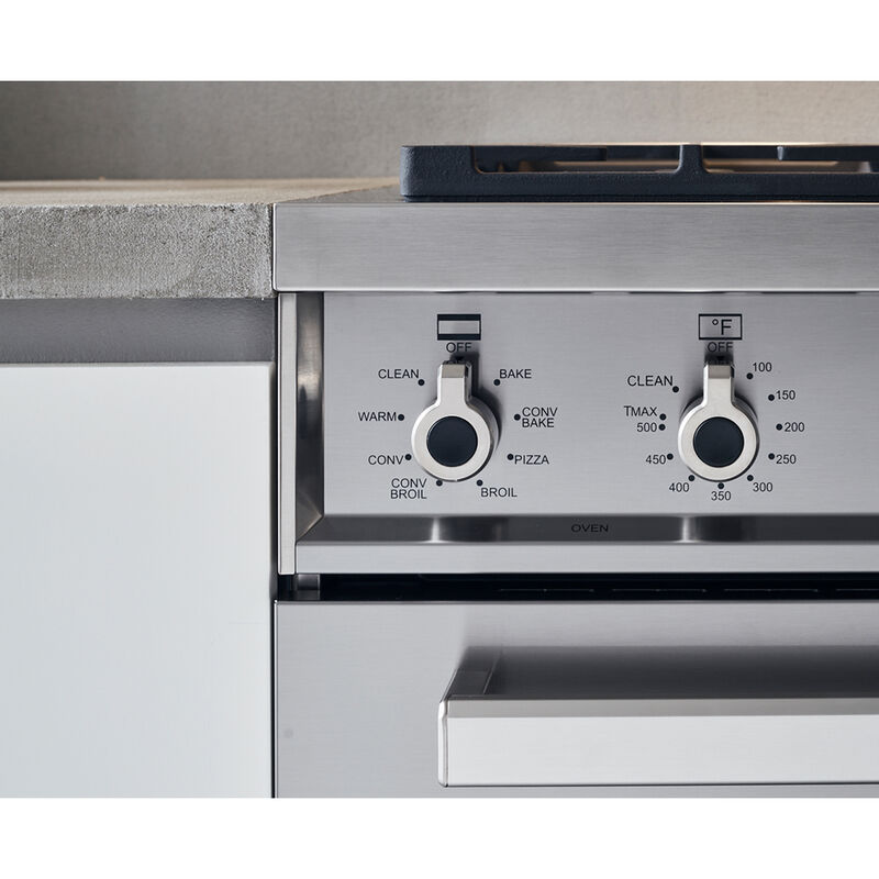 Bertazzoni Professional Series 36 in. 5.7 cu. ft. Air Fry Convection Oven Freestanding Dual Fuel Range with 6 Sealed Burners & Griddle - White, , hires