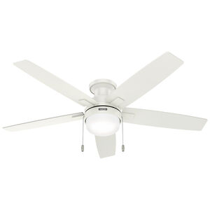 Hunter 52 inch Anisten Fresh White Low Profile Ceiling Fan with LED Light Kit and Pull Chain, White, hires