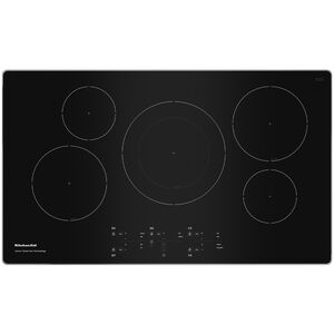 KitchenAid 36 in. Induction Cooktop with 5 Smoothtop Burners - Stainless Steel, , hires