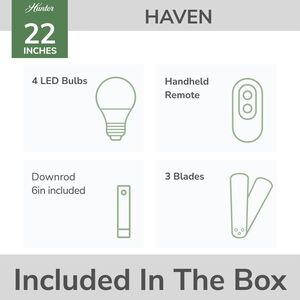 Hunter Haven Fandelier 22 in. Ceiling Fan with Light Kit and Handheld Remote - Matte Black/Walnut, , hires