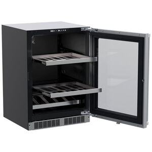 Marvel Professional Series 24 in. 5.5 cu. ft. Built-In Beverage Center with Pull-Out Shelves & Digital Control Reversible Hinge - Stainless Steel, , hires
