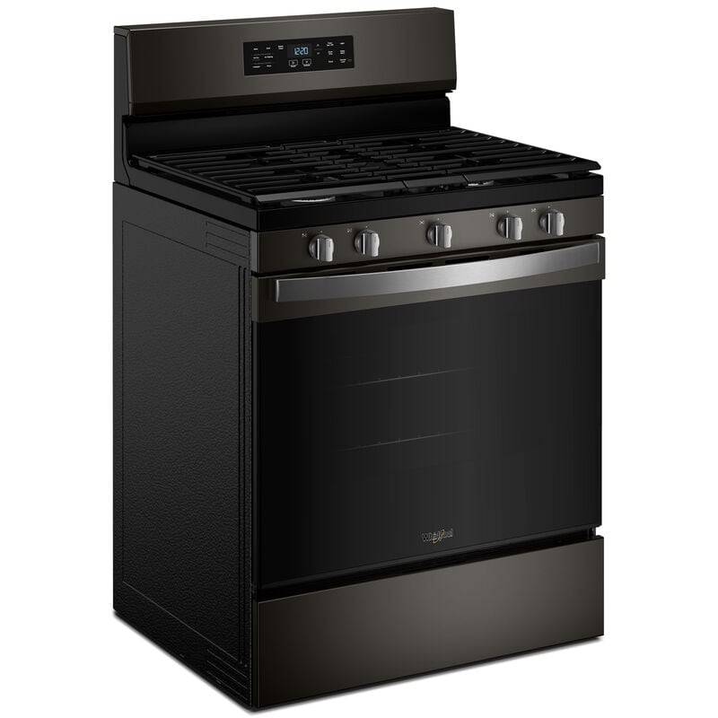 Whirlpool 30 in. 5.0 cu. ft. Air-Fry Standard Convection Gas Range with 5 Sealed Burners - Black Stainless, , hires