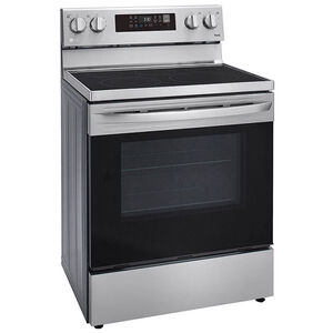 LG 30 in. 6.3 cu. ft. Smart Air Fry Standard Convection Electric Range with Radiant Burners - Stainless Steel, Stainless Steel, hires