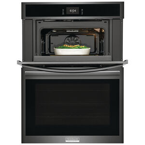 Frigidaire Gallery 30 in. 7 cu. ft. Steam Electric Microwave/Wall Oven Combo with True European Convection - Black Stainless, Black Stainless, hires