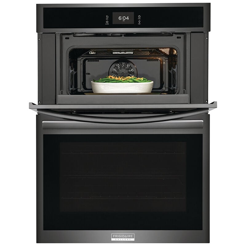Frigidaire Gallery 30 in. 7 cu. ft. Steam Electric Microwave/Wall Oven Combo with True European Convection - Black Stainless, Black Stainless, hires