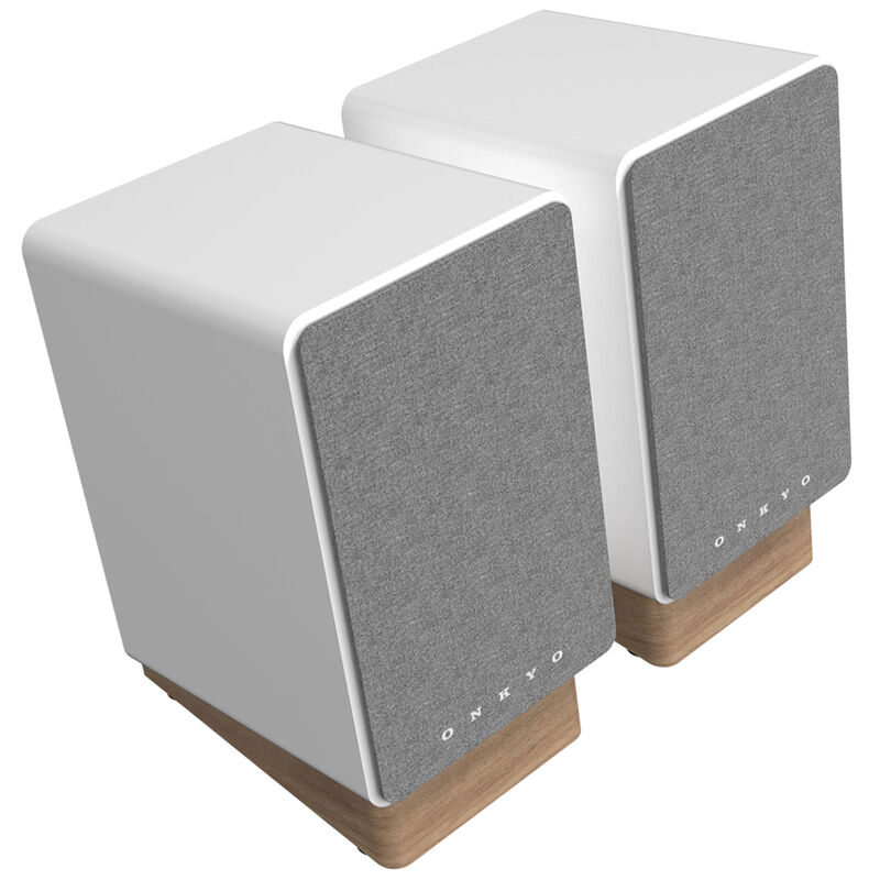 Onkyo 2-Way Powered Bookshelf Speakers (Pair) - White, White, hires