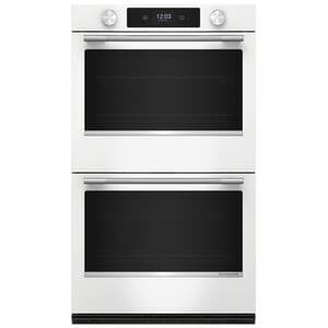 KitchenAid 30 in. 10.0 cu. ft. Smart Top Control Steam Electric Double Wall Oven with True European Convection - White, , hires