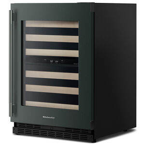 KitchenAid 24 in. Undercounter Right Hinged Wine Cooler with Wood Racks, Dual Temperature Zone(s) & 46-Bottle Capacity - Juniper, , hires