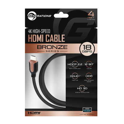 Generations Bronze Series 4ft. 4K HDR HDMI Cable - 18 GBPS | X2404