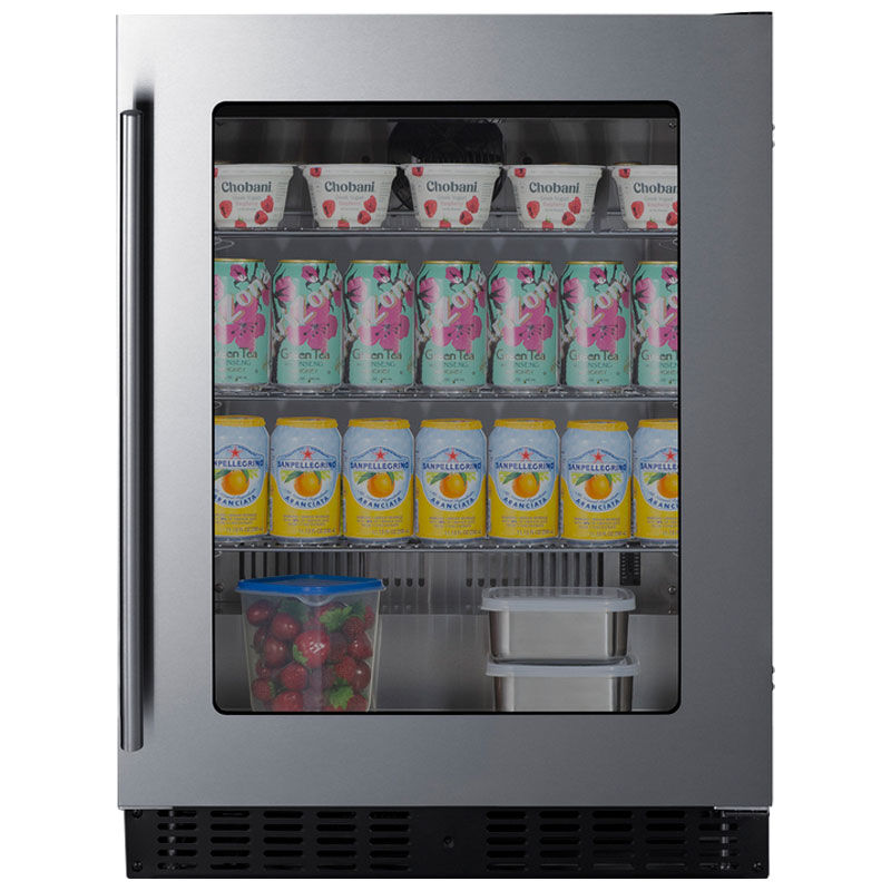 Summit 24 in. Built-In/Freestanding 3.2 cu. ft. Compact Beverage Center with Adjustable Shelves & Digital Control - Stainless Steel, , hires