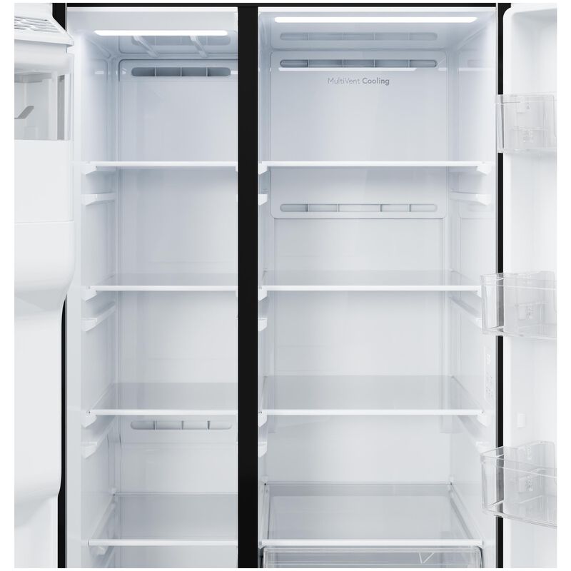 GE 36 in. 23.6 cu. ft. Counter Depth Side-by-Side Refrigerator with Ice & Water Dispenser - Fingerprint Resistant Stainless Steel, Fingerprint Resistant Stainless, hires