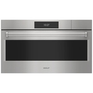 Wolf E Series 30 in. 2.4 cu. ft. Electric Wall Oven with Dual Convection & Steam Clean - Stainless Steel, , hires