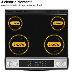 Whirlpool 30 in. 4.8 cu. ft. Slide-In Electric Range with Radiant Burners - Stainless Steel, Stainless Steel, hires