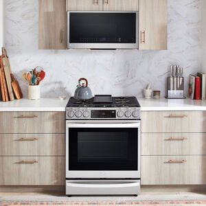 LG 30 in. 1.7 cu. ft. Over-the-Range Microwave with 10 Power Levels, 300 CFM & Sensor Cooking Controls - Print Proof Stainless Steel, PrintProof Stainless Steel, hires