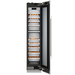 Signature Kitchen Suite Instaview 18 in. Built-in Smart Wine Cooler with Metal & Wood Racks, Dual Temperature Zones & 71 Bottle Capacity - Custom Panel Ready, , hires
