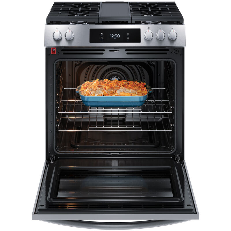 Frigidaire Gallery 30 in. 6.1 cu. ft. Air Fry Convection Oven Freestanding  Gas Range with 5 Sealed Burners & Griddle - Stainless Steel