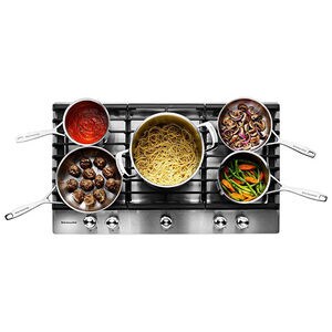 KitchenAid 30 in. 5-Burner Natural Gas Cooktop with Simmer Burner & Power Burner - Stainless Steel, , hires