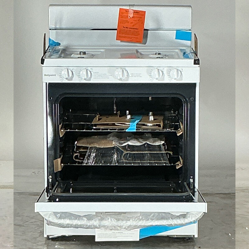 Hotpoint 30 in. 4.8 cu. ft. Gas Range with 4 Sealed Burners - White (Open Box Good Condition), , hires