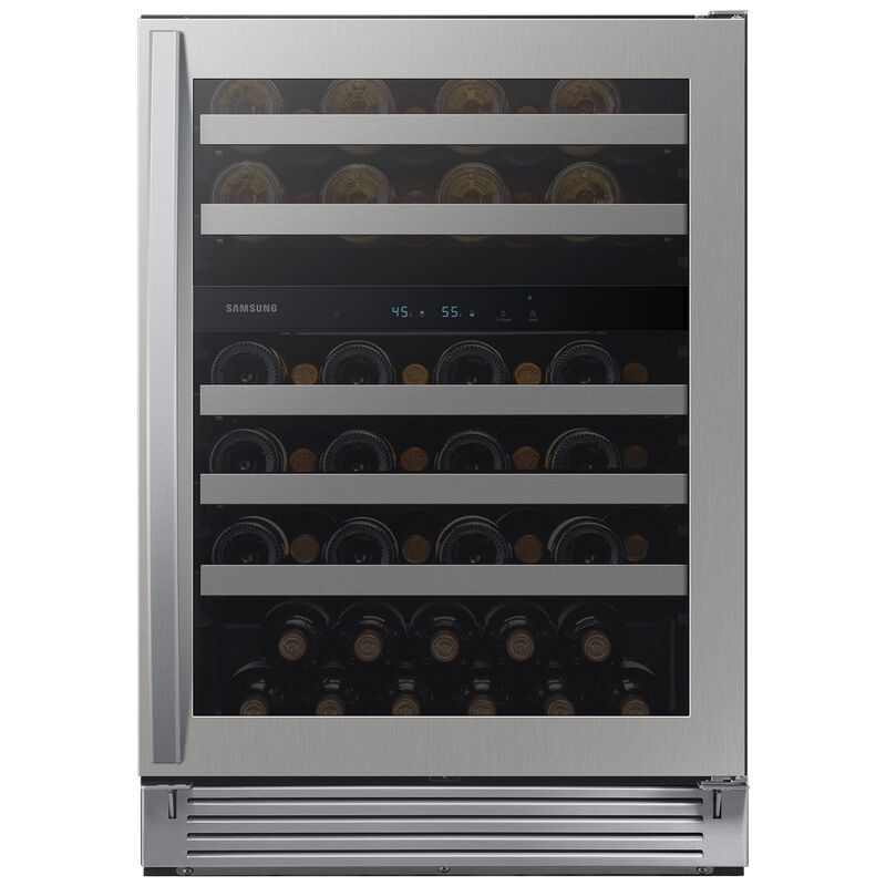 Samsung 24 in. Freestanding Wine Cooler with Dual Zones & 51 Bottle Capacity - Stainless Steel, , hires