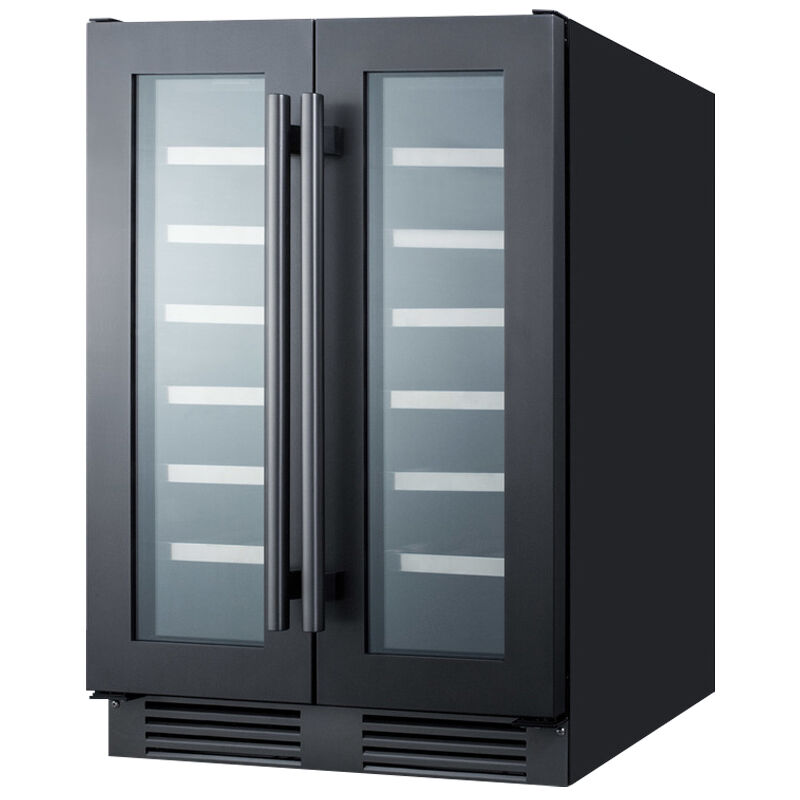 Summit 24 in. Undercounter Wine Cooler with Dual Zones & 42 Bottle Capacity - Black, , hires