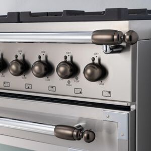 Bertazzoni Decor Set Knobs and Handles for Range and Hood - Black Nickel