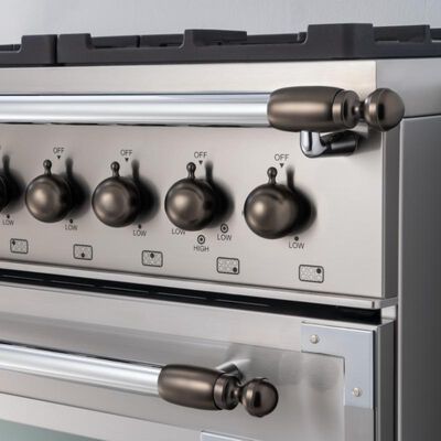 Bertazzoni Decor Set Knobs and Handles for Range and Hood - Black Nickel | DSHERTKHSB
